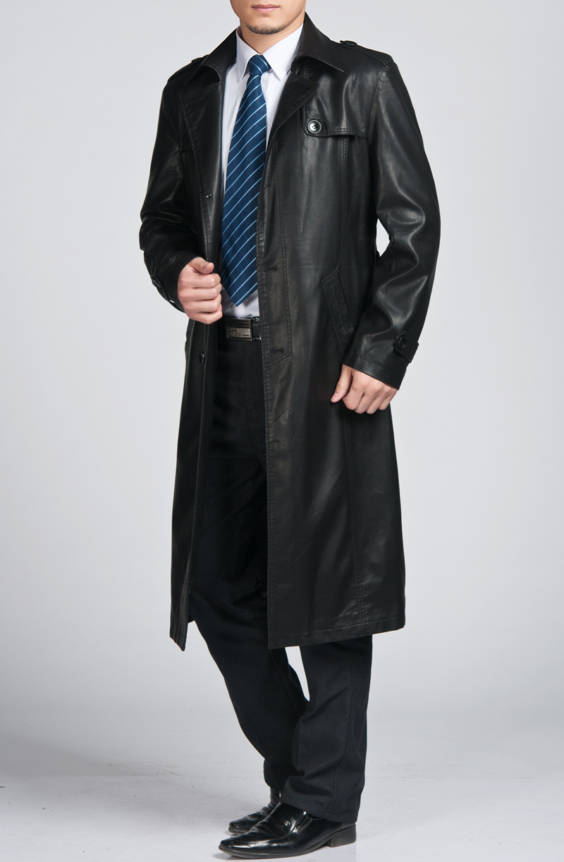 REAL LEATHER MEN’S LONG TRENCH COAT( RELCM-512) – RageLeather