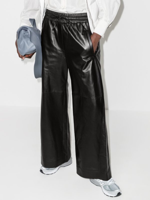 High Waist Eco-Friendly Leather Trousers